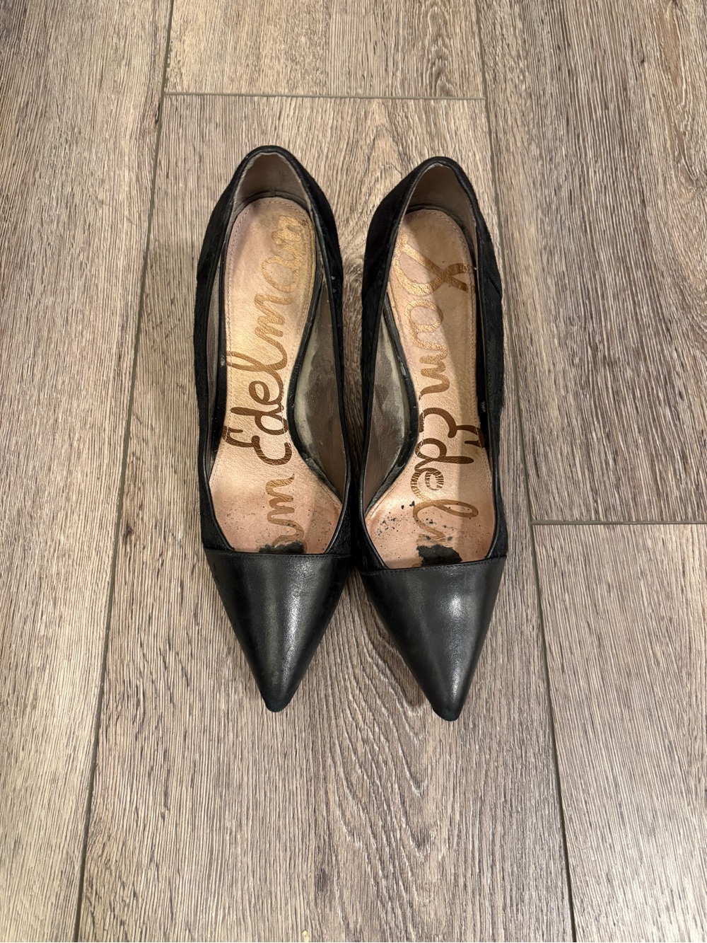 Sam Edelman Black Pointed Toe Pumps